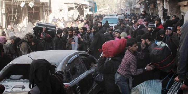 Retirada de civis de Aleppo, na Síria