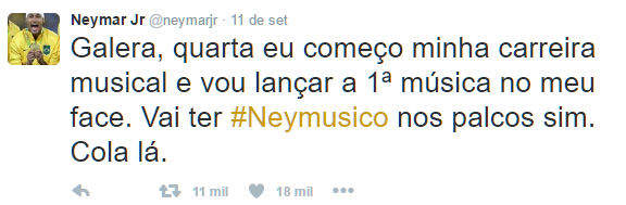 A hashtag #Neymusico, viralizou