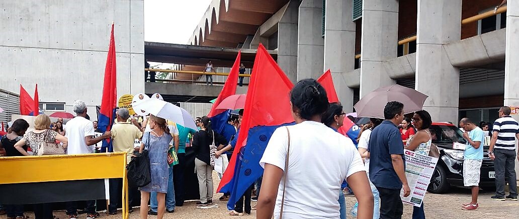 Trabalhadores protestam contra a reforma da Previdência