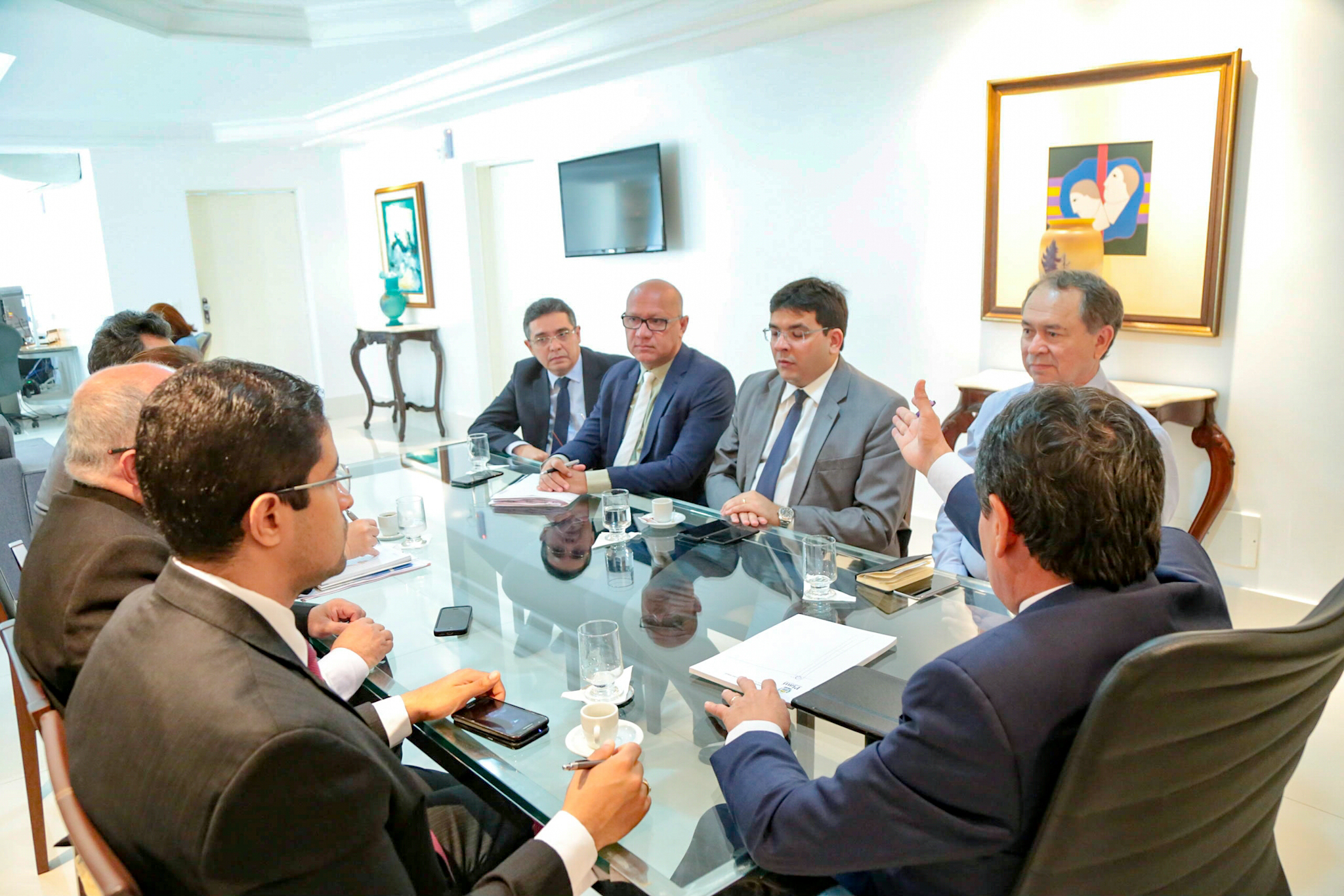 Wellington Dias reunido com a equipe econômica no Palácio de Karnak