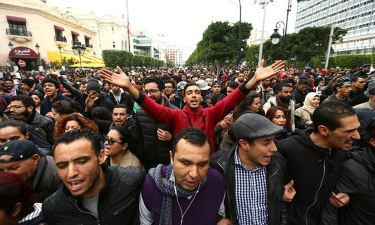 Protestos na Tunísia
