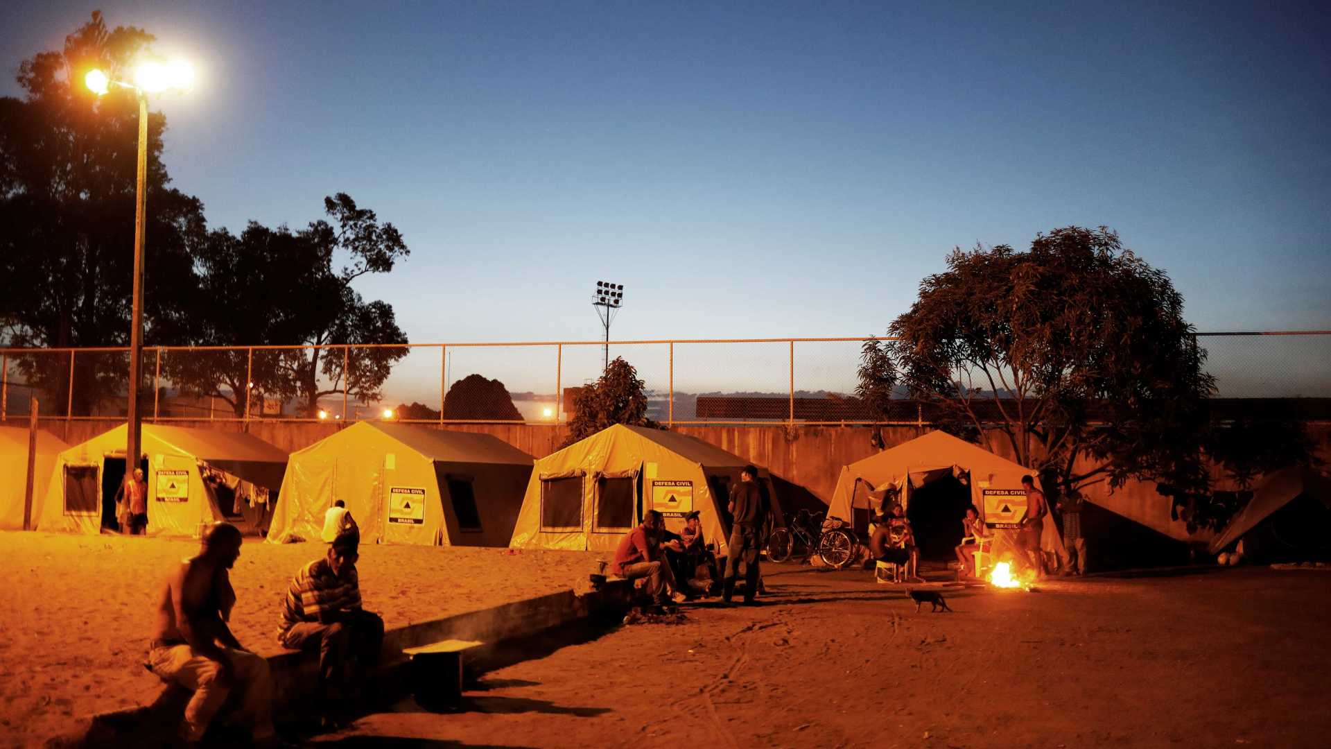 Tendas dos refugiados em Roraima.