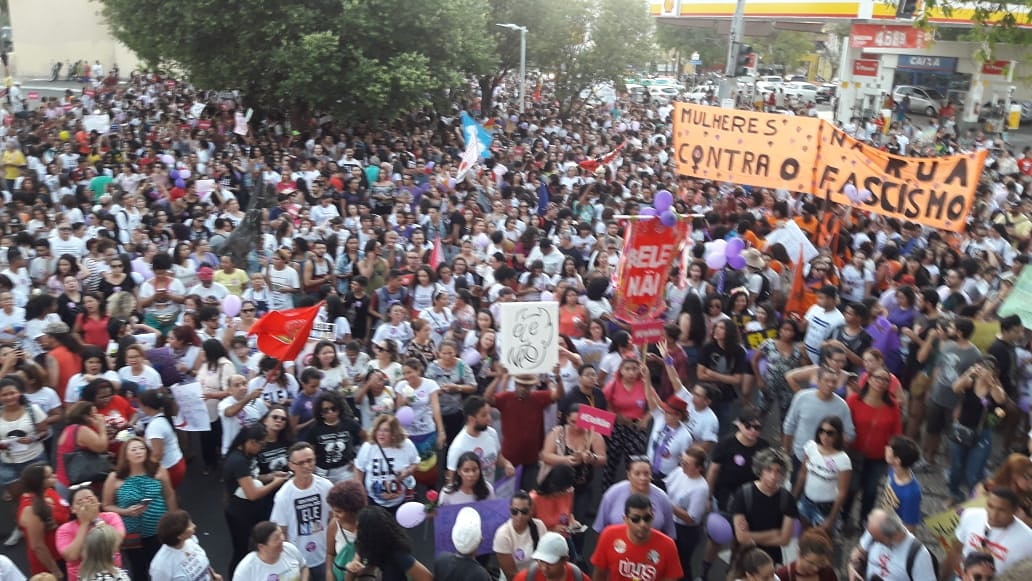 Manifestação contra Bolsonaro em Teresina em outubro de 2018