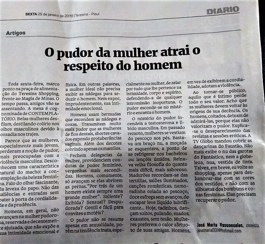Artigo polêmico publicado no Jornal Diário do Povo