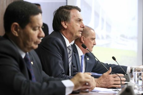 Jair Bolsonaro na primeira reunião ministérial