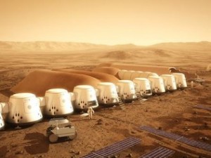 Conceito artístico da colônia humana em Marte proposta pela Mars One