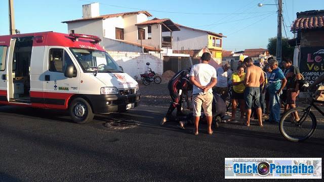 Acidente na manhã de hoje, 15, deixou uma jovem ferida na cidade de Parnaíba