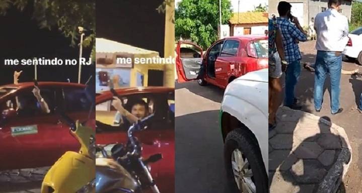 Rodrigo Magalhães exibiu a arma no domingo
