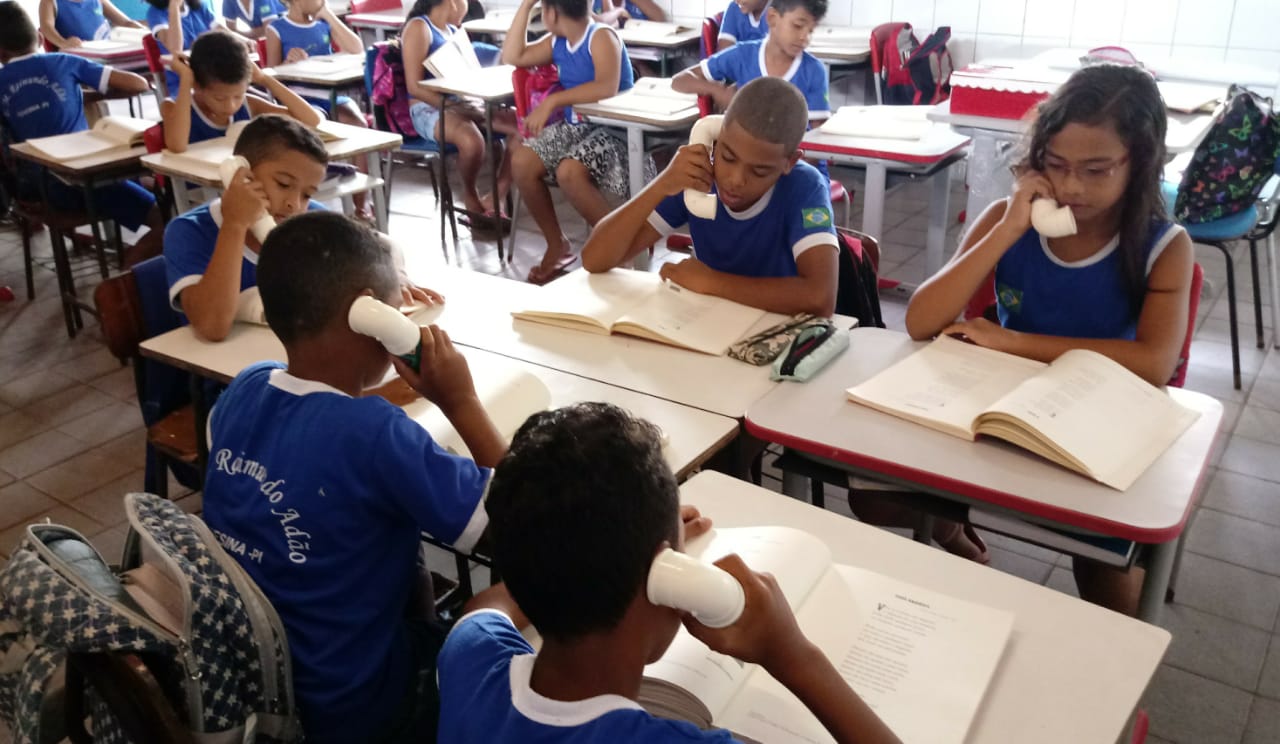 Alunos da Escola Municipal Raimundo Adão, na zona rural de Teresina