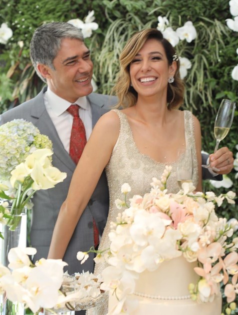 William Bonner e Natasha Dantas se casam em São Paulo