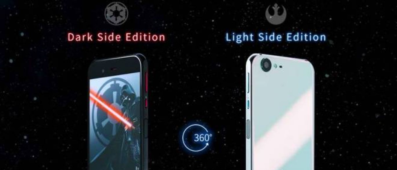 Smartphones com tema Star Wars.