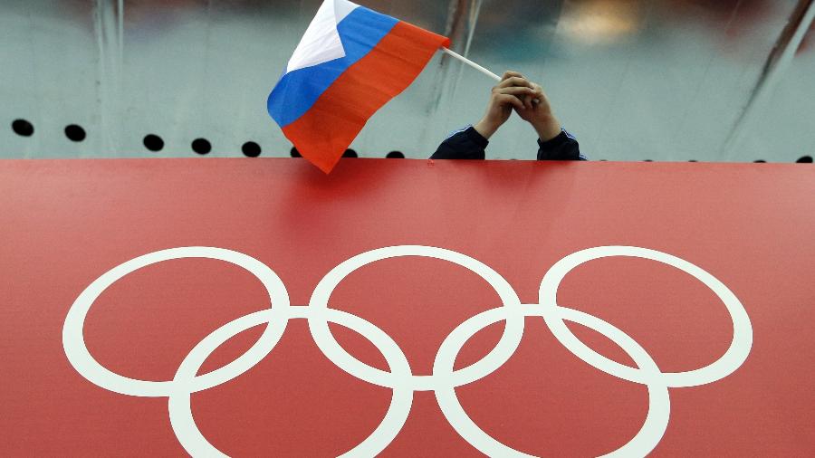 Bandeira da Rússia durante os Jogos de Inverno em Sochi