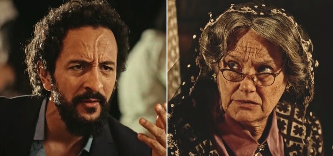 Irandhir Santos (Bento) e Selma Egrei (Encarnação) em cenas de Velho Chico