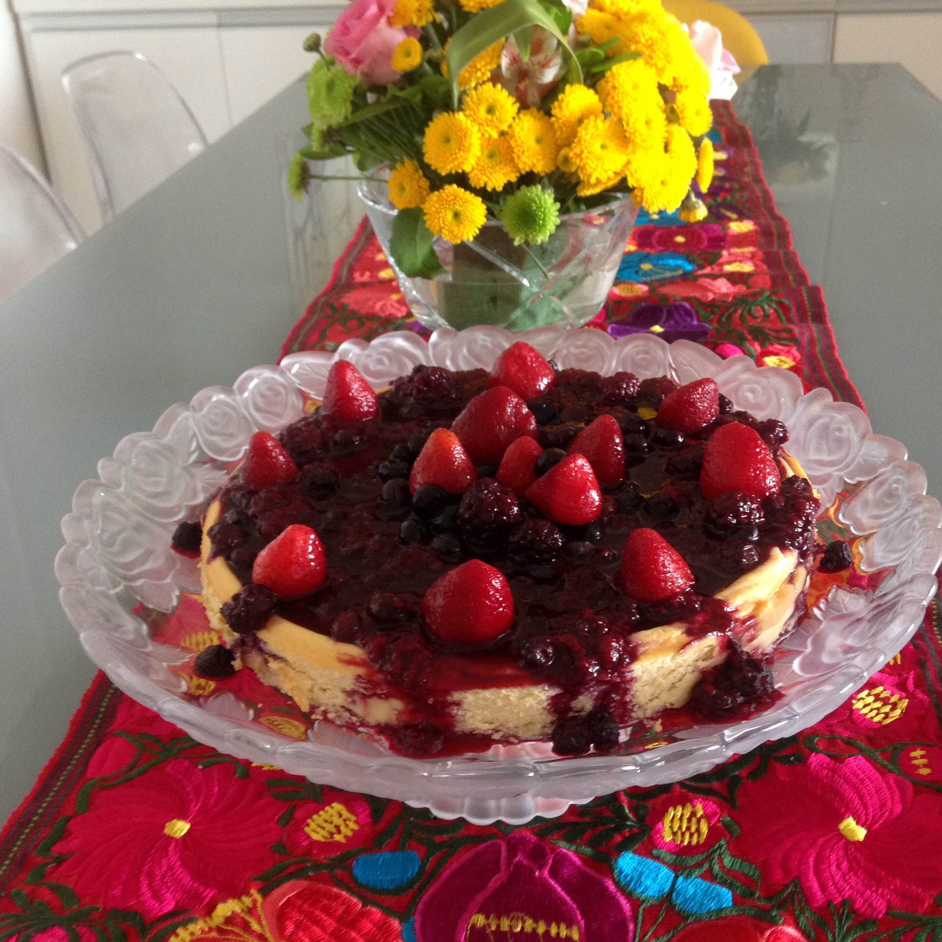 Cheesecake Diet com Calda de Frutas Vermelhas