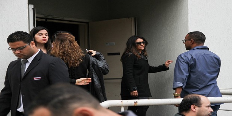 Dira Paes no velório de Domingos Montagner, em São Paulo, neste sábado, 17