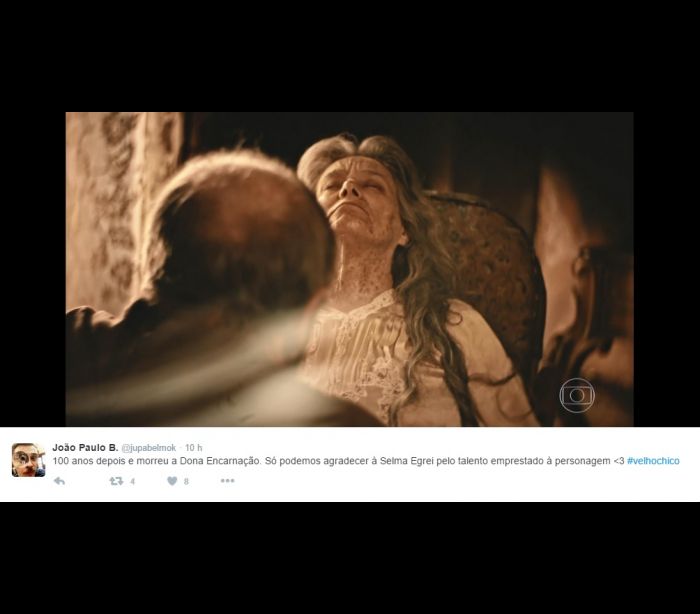 Encarnação morre dançando em 'Velho Chico' e vira hit na web