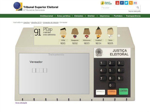 TSE disponibiliza simulador de votação em urna eletrônica