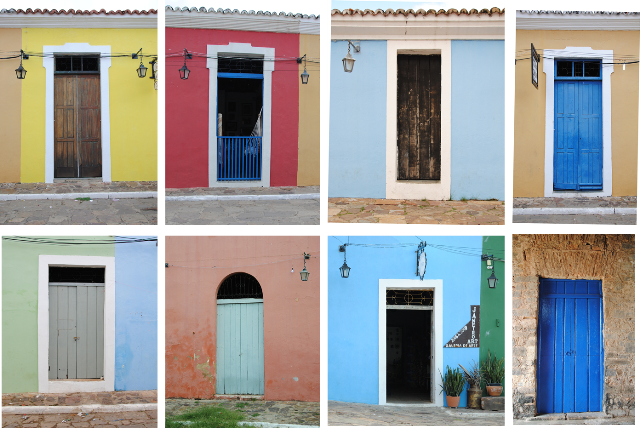 As cores das portas e janelas do Porto das Barcas