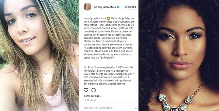 Monalysa Alcântara lamentou a morte de Camila Abreu