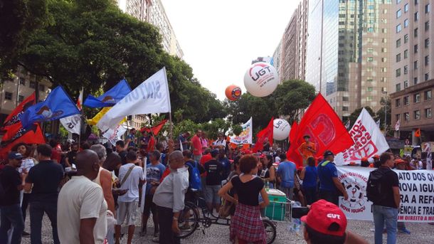 Protesto no Rio contra a reforma da Previdência