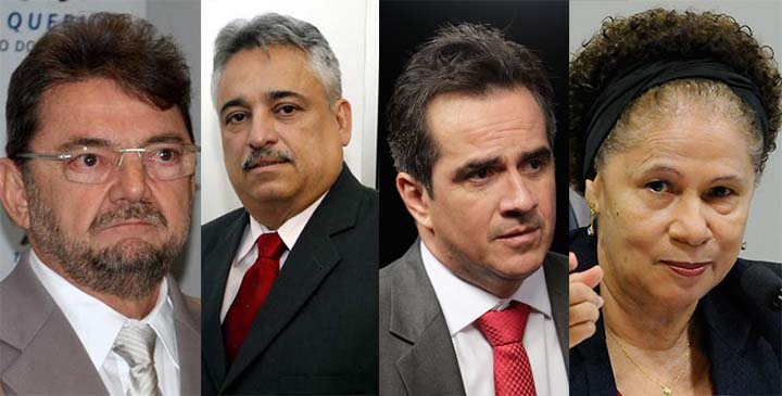 Wilson Martins,Robert Rios, Ciro Nogueira e Regina Sousa: disputa ao Senado está embolada