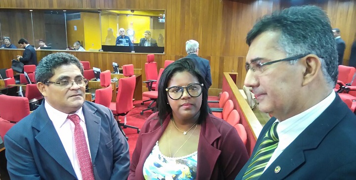 Nayara Costa com os deputados petistas Cícero Magalhães e Aluísio Martins
