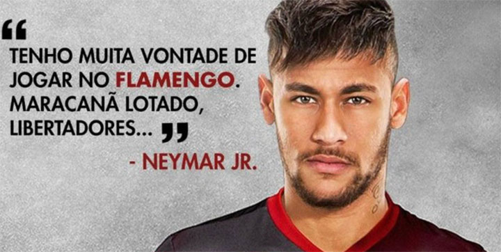 Neymar confessou a vontade de jogar no Flamengo