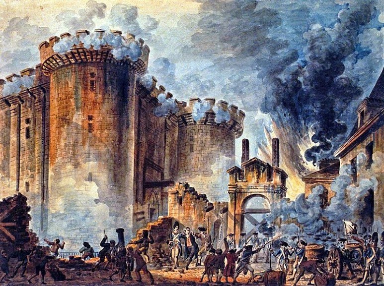 A Queda da Bastilha - Jean-Pierre Houël. Bibliothèque nationale de France, 1789