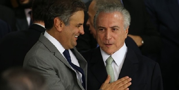 Aécio Neves e Michel Temer juntos