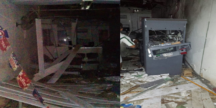 Bandidos explodem caixa eletrônico do Bradesco em Pimenteiras