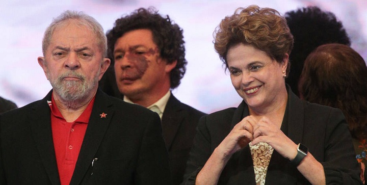 Lula e DIlma na abertura do Congresso do PT, em Brasília