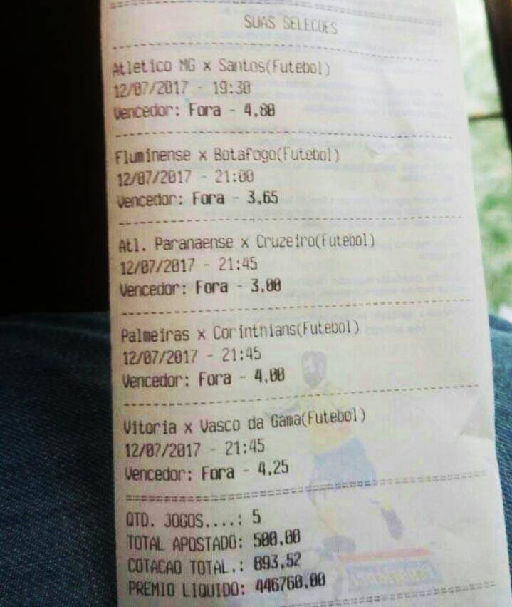 Bilhete da aposta