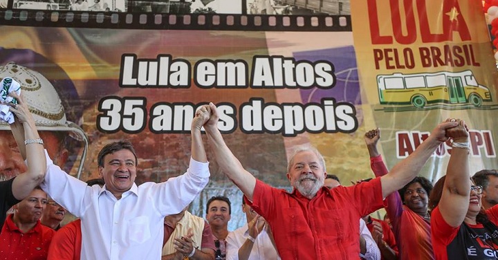 Wellington Dias com Lula e Benedita da Silva em Altos