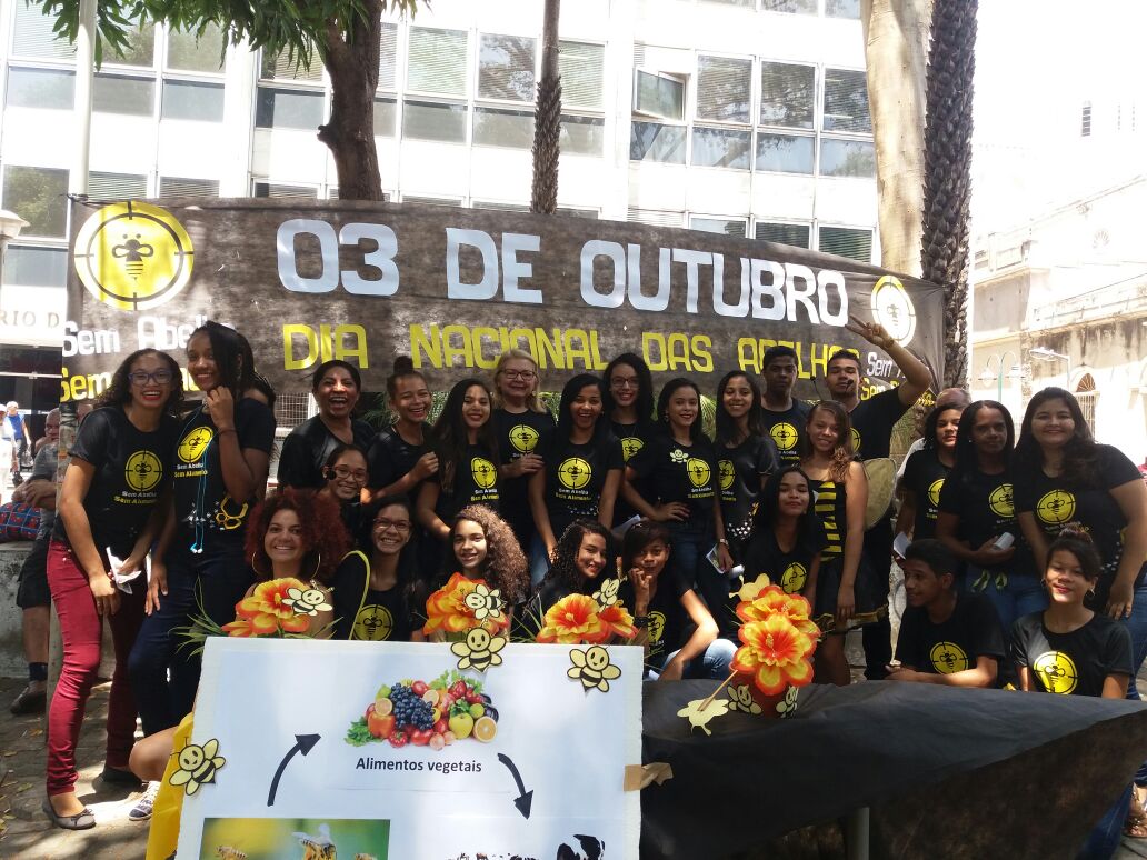 Alunos da Escola Delfina Borralho fazem exposição na Praça Rio Branco