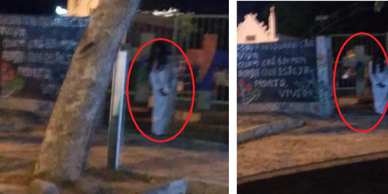 Homem diz ter visto e fotografado fantasma na porta de cemitério