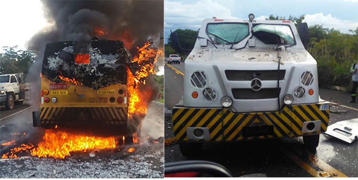 Carros-fortes destruídos por assaltantes no Piauí