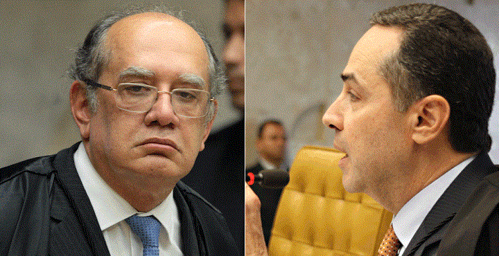 Os ministros Gilmar Mendes e Luís Roberto Barroso