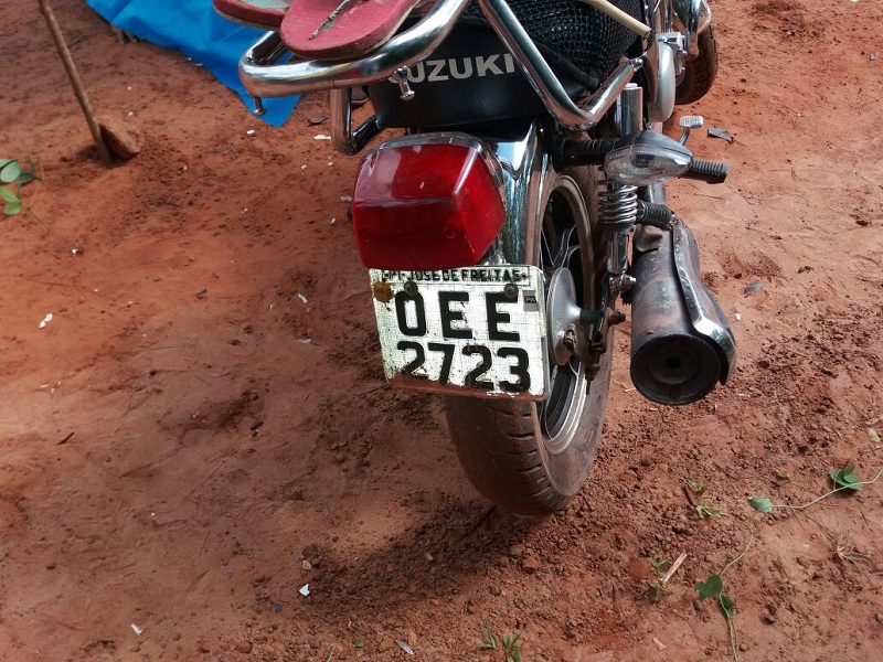 Uma das motocicletas envolvidas no acidente