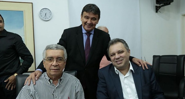 Telmo Mesquita com Wellington Dias e Florentino Neto
