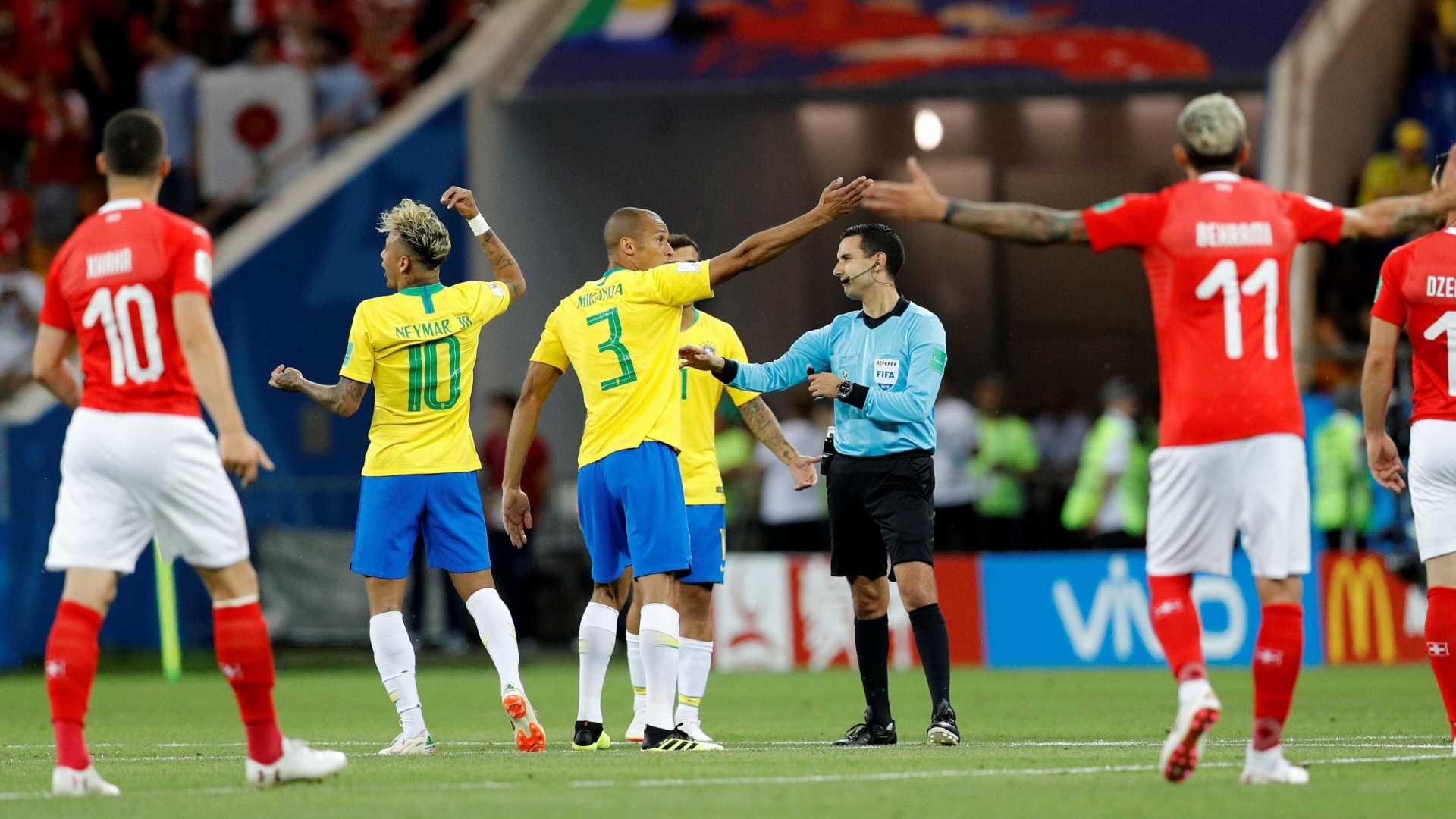 Imagem do jogo entre Brasil e Suíça