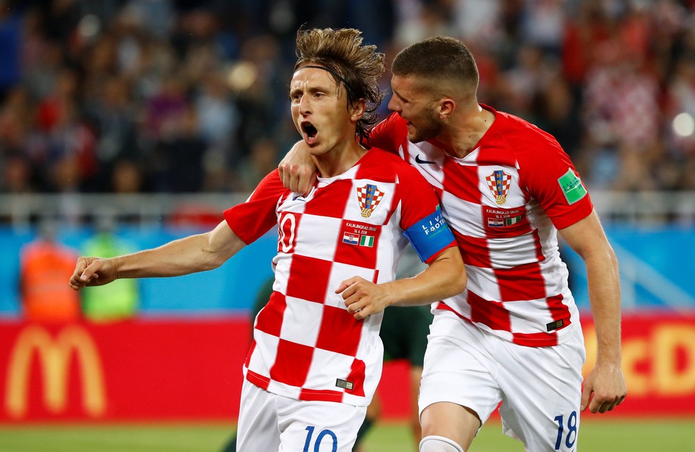 Modric vibra após gol da Croácia