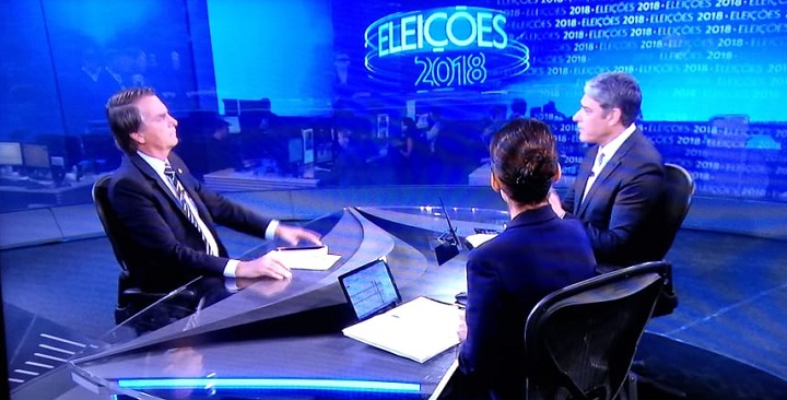 Entrevista no Jornal Nacional (TV Globo) com Jair Bolsonaro