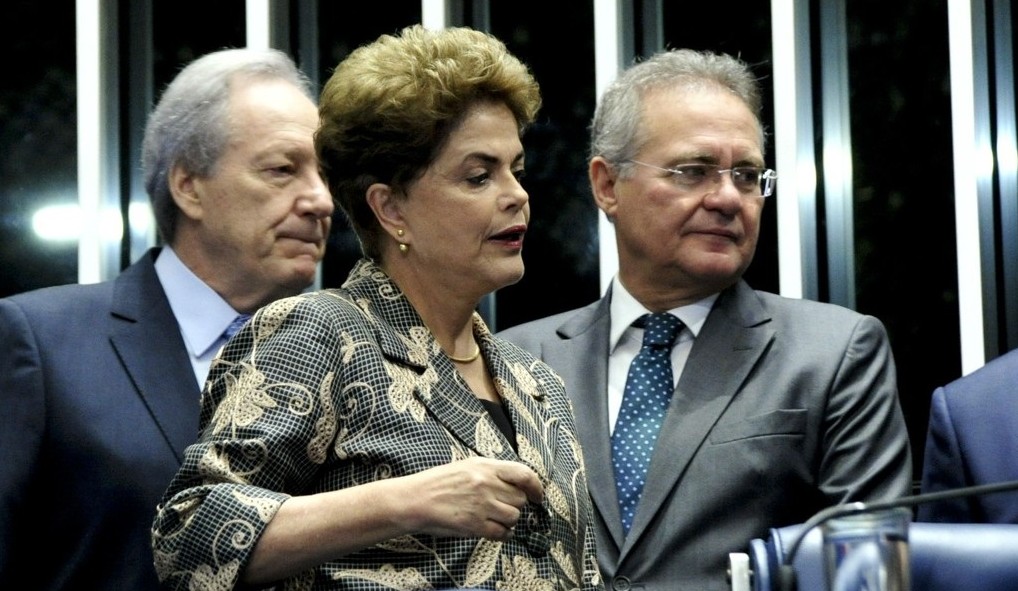 Dilma na sessão do Senado em que se defendeu no processo de impeachment, em 2016
