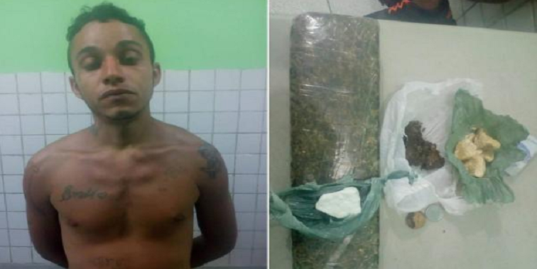 Homem é preso com drogas dentro de ônibus em Demerval Lobão