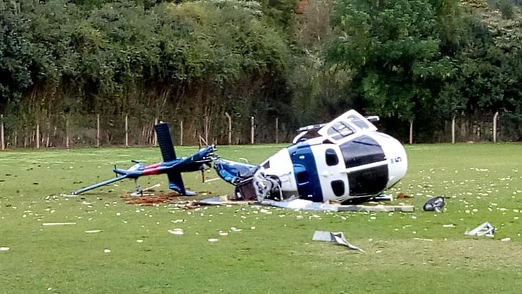 O helicóptero da PM caiu no Espirito Santo