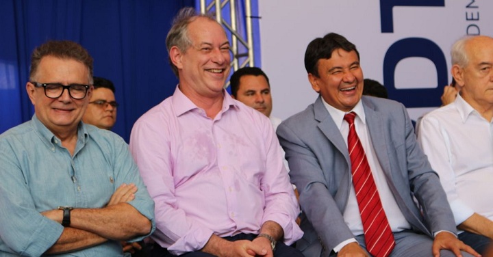 Flávio Nogueira com Ciro Gomes e Wellington Dias