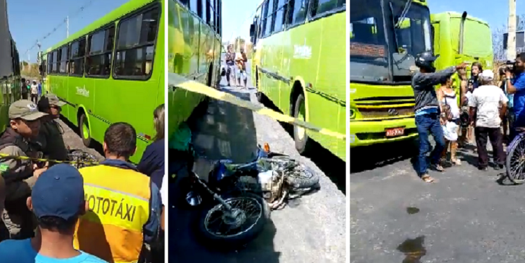 Motociclista morre atropelado por dois ônibus no Portal da Alegria