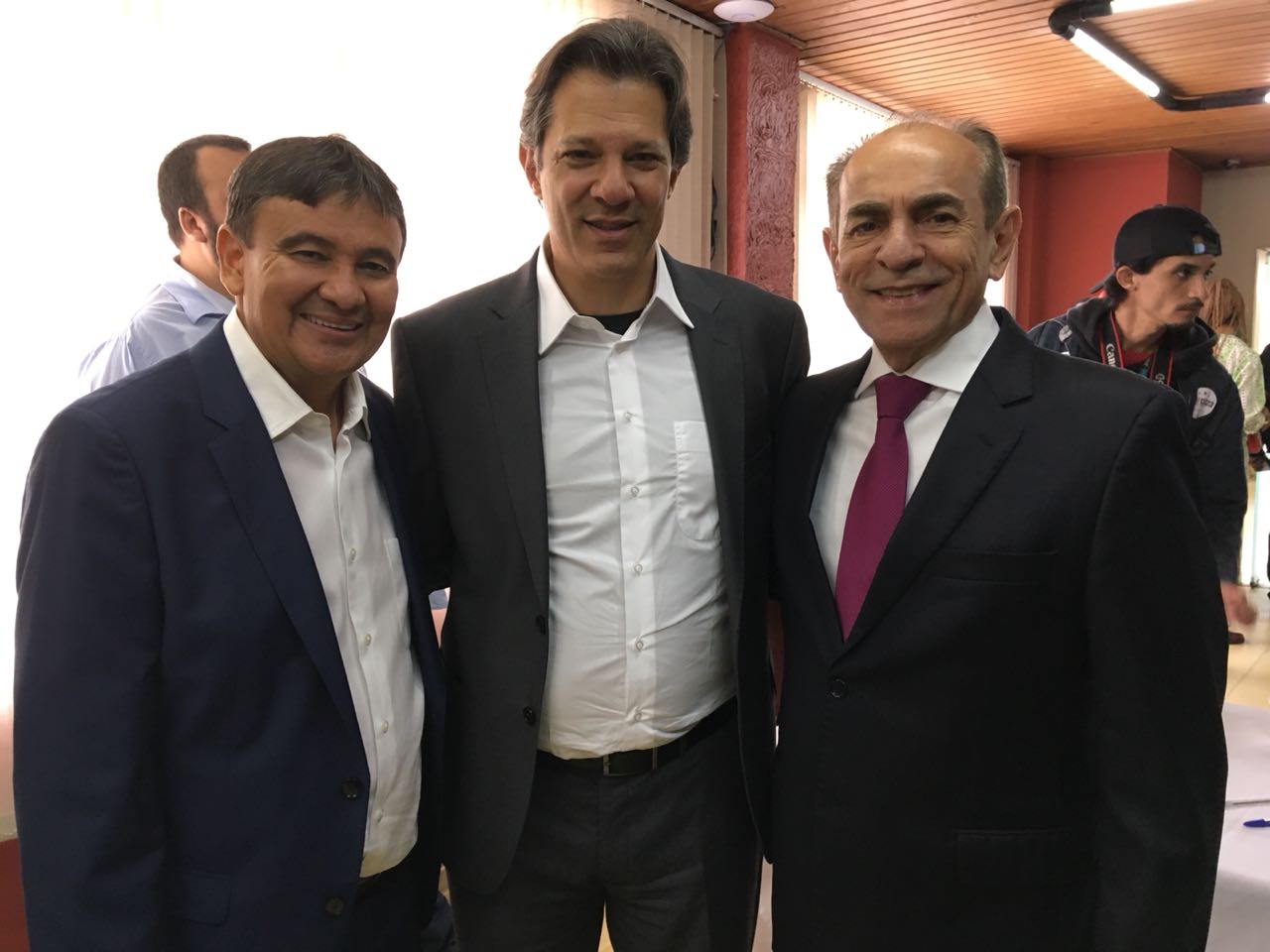 Wellington Dias, Fernando Haddad e Marcelo Castro em São Paulo