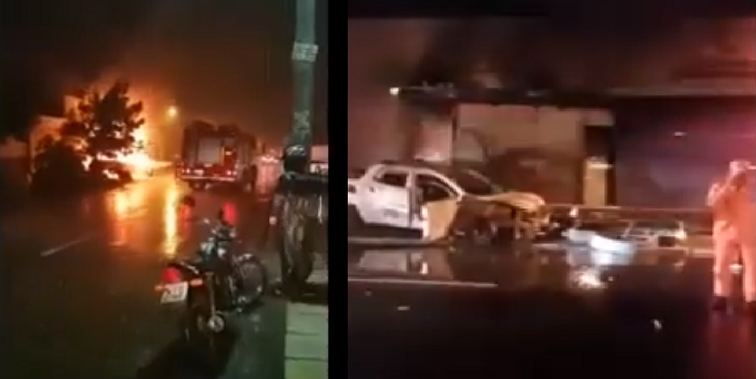 Carro pega fogo no bairro São João