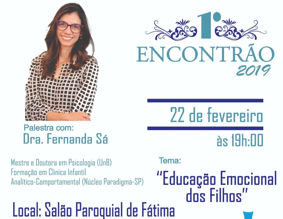 Publicidade do encontro destaca a psicóloga Fernanda Sá